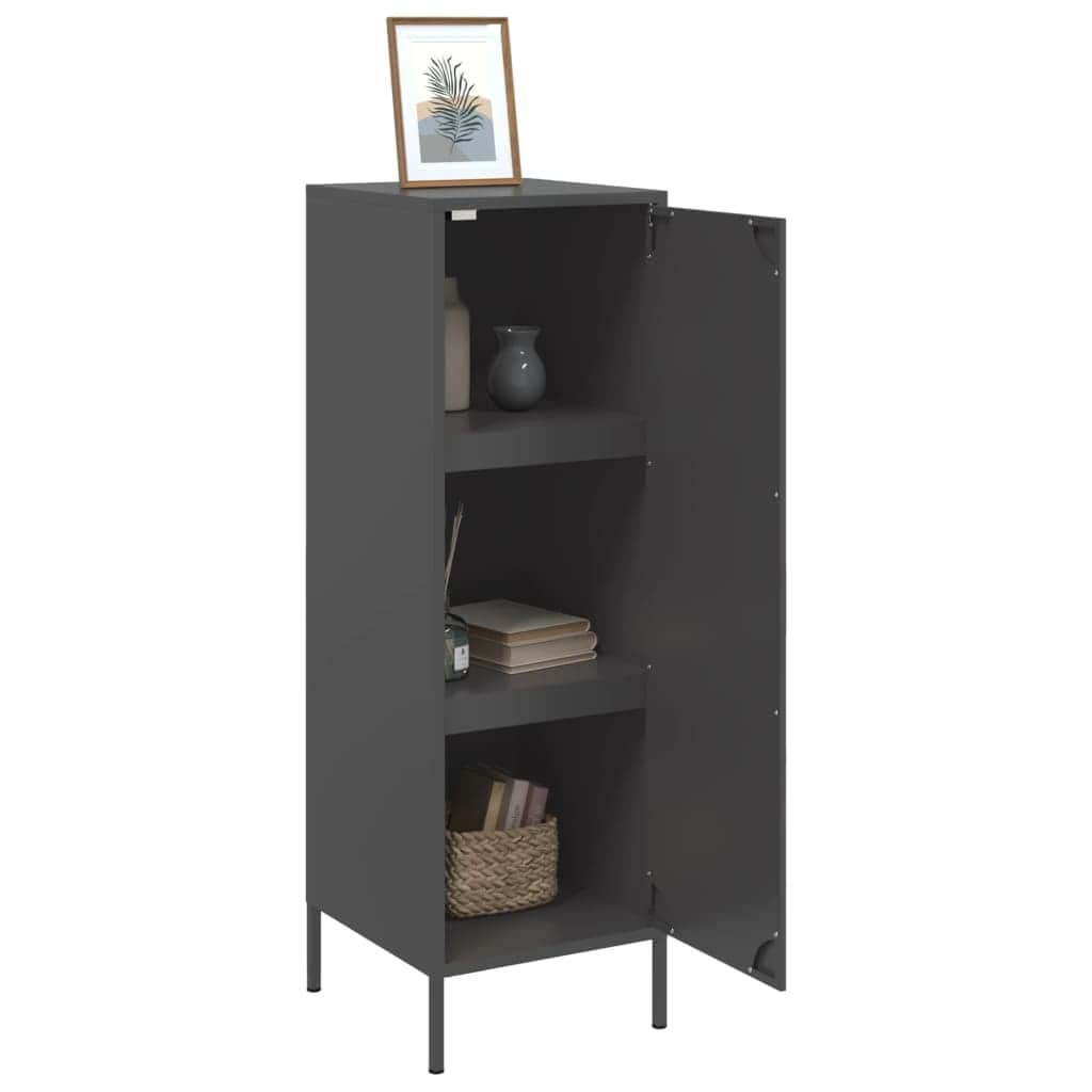 Stylish Highboard Black Steel