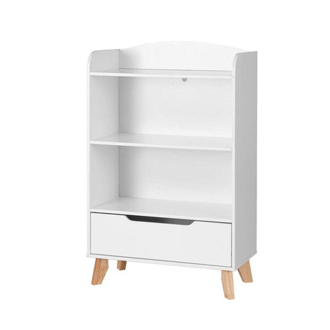 Stylish Kids Bookshelf with Drawer - 3 Tiers