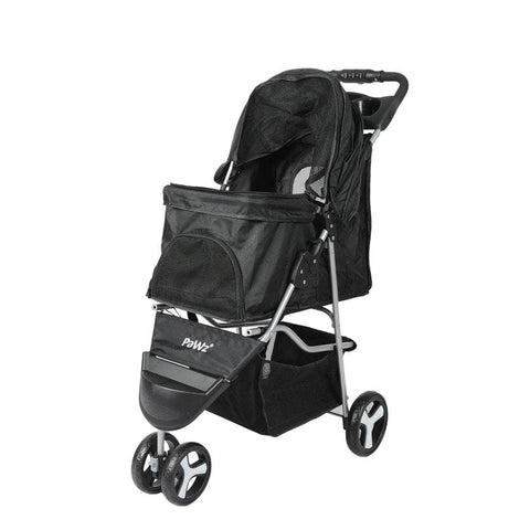 Stylish Large Pet Stroller Dog Cat Carrier Black