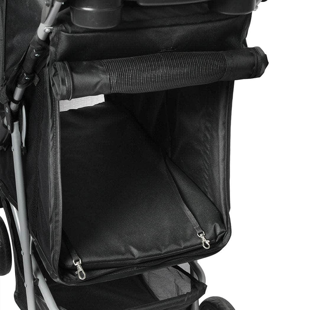 Stylish Large Pet Stroller Dog Cat Carrier Black