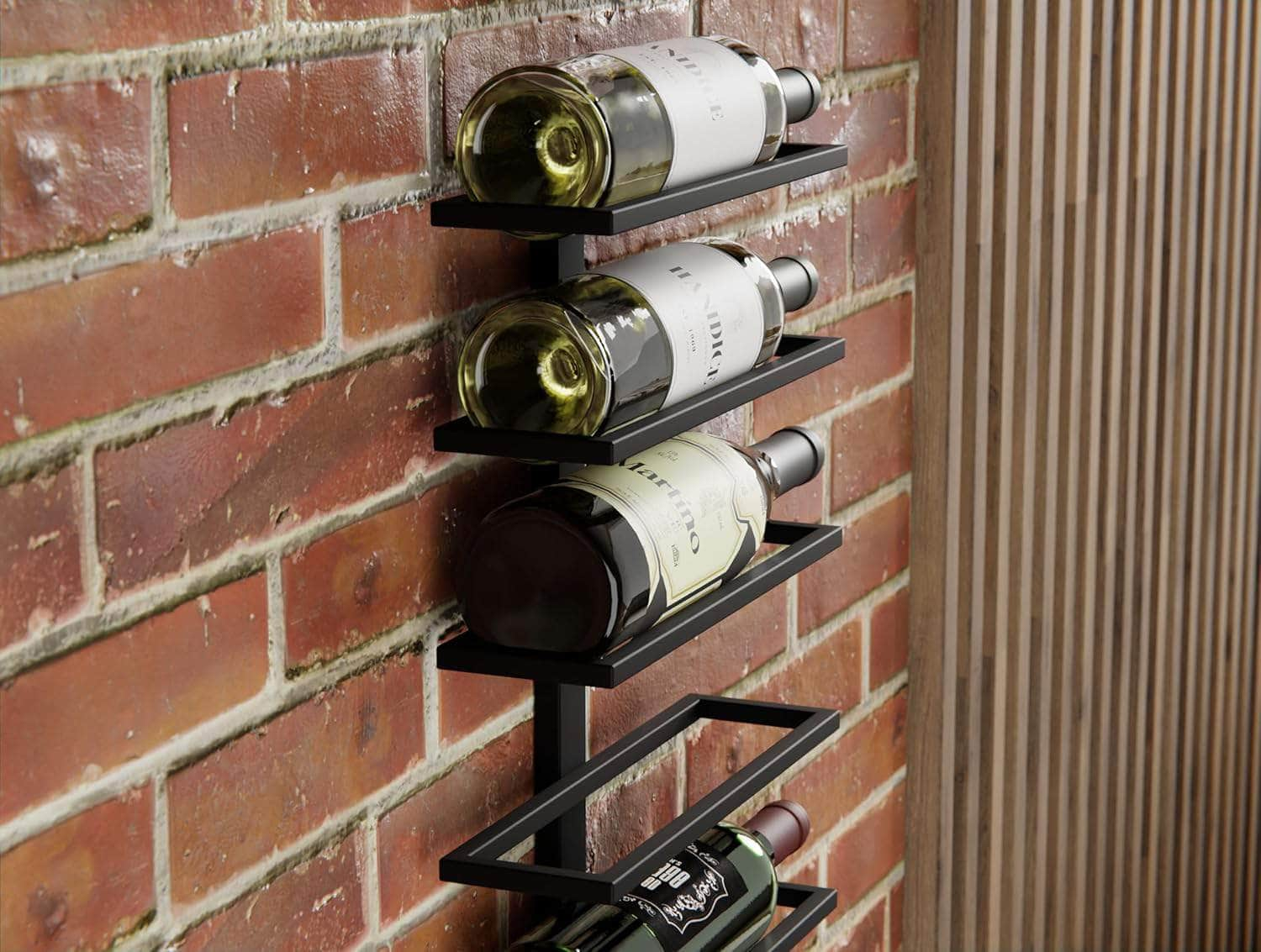 Stylish Metal Wall Wine Rack - Holds 10 Bottles