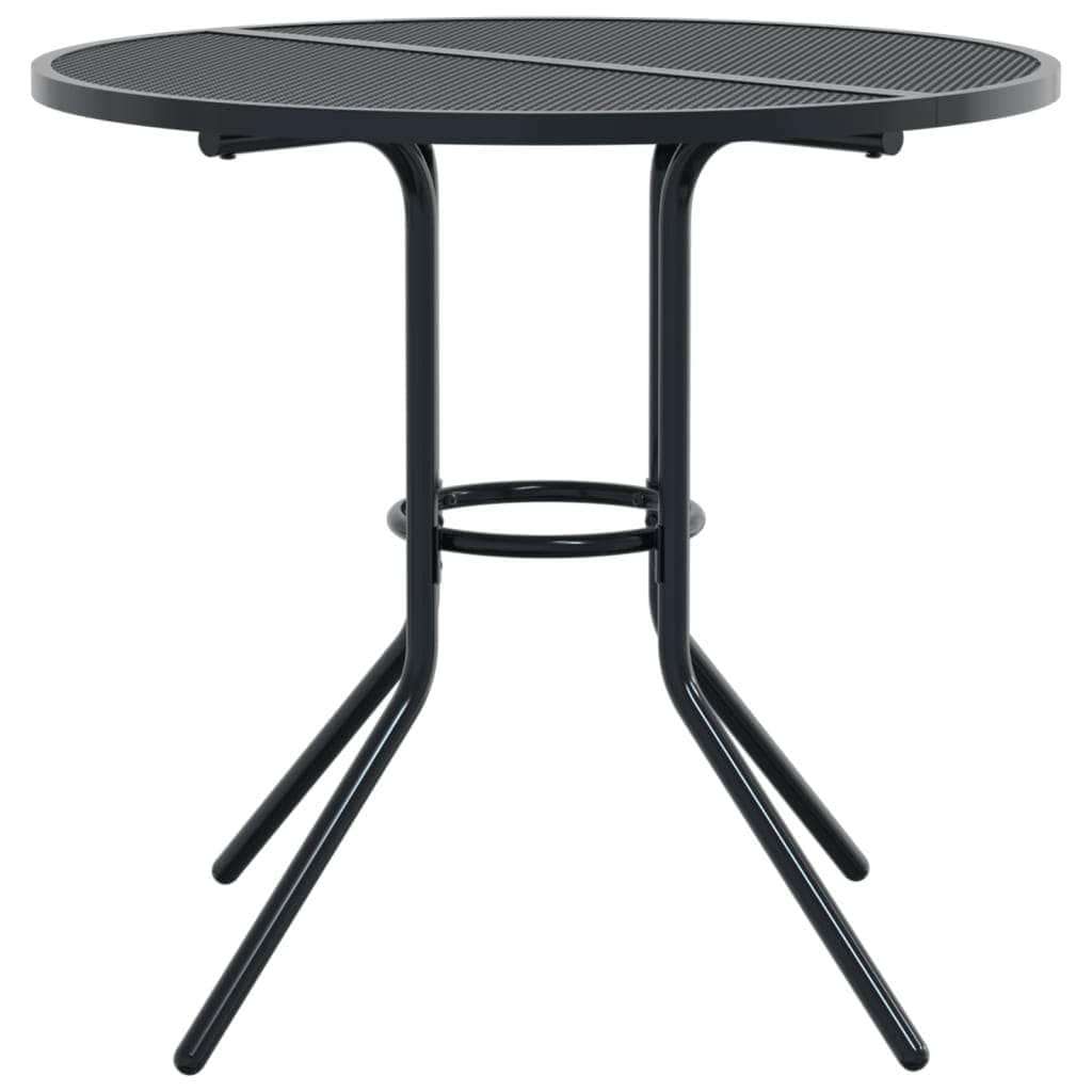 Stylish Patio Table Round Anthracite Powder-coated Steel