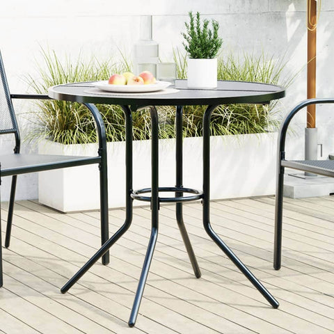 Stylish Patio Table Round Anthracite Powder-coated Steel