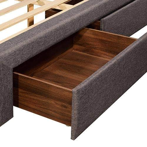 Stylish Queen Storage Bed with Fabric Upholstery and Drawers