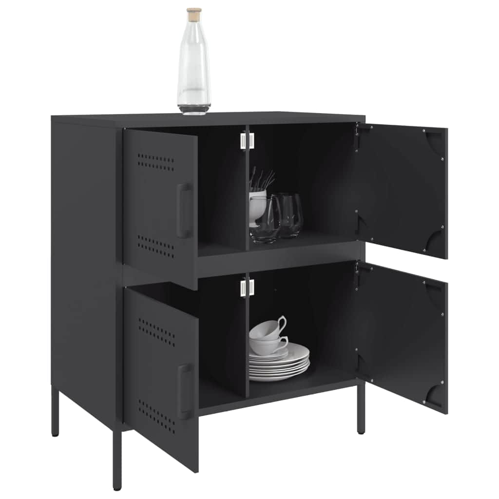 Stylish Sideboard Black Steel