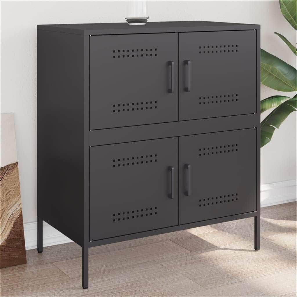 Stylish Sideboard Black Steel