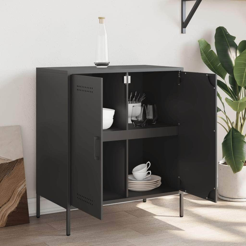 Stylish Sideboard Black Steel