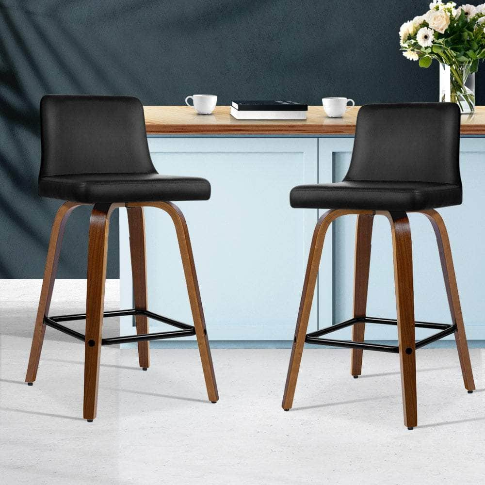 Stylish Swivel Bar Stools - Set of 2