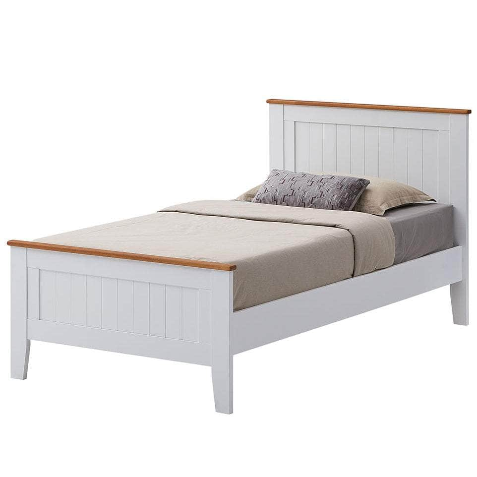 Stylish White Bedroom Furniture Set: Double/Queen/King Single Bed Suite, Bedside, and Tallboy