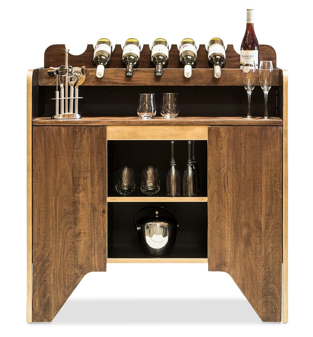 Stylish Wooden Wine Cabinet with Built-in Bottle Holders