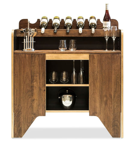 Contemporary Wooden Drinks Cabinet Wine Rack With Bottle Holders