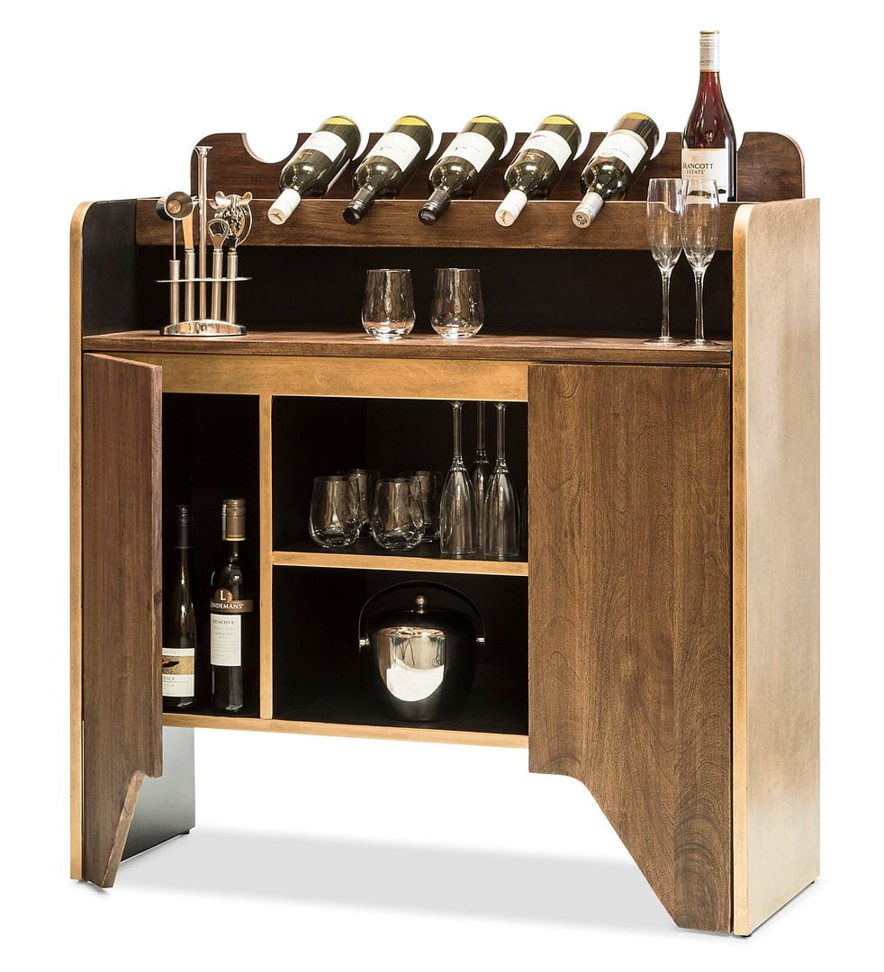 Stylish Wooden Wine Cabinet with Built-in Bottle Holders