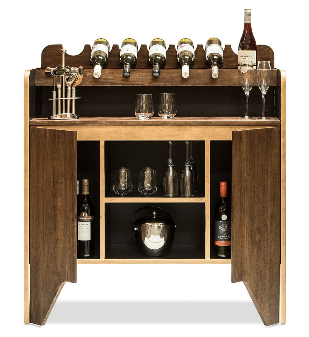 Stylish Wooden Wine Cabinet with Built-in Bottle Holders