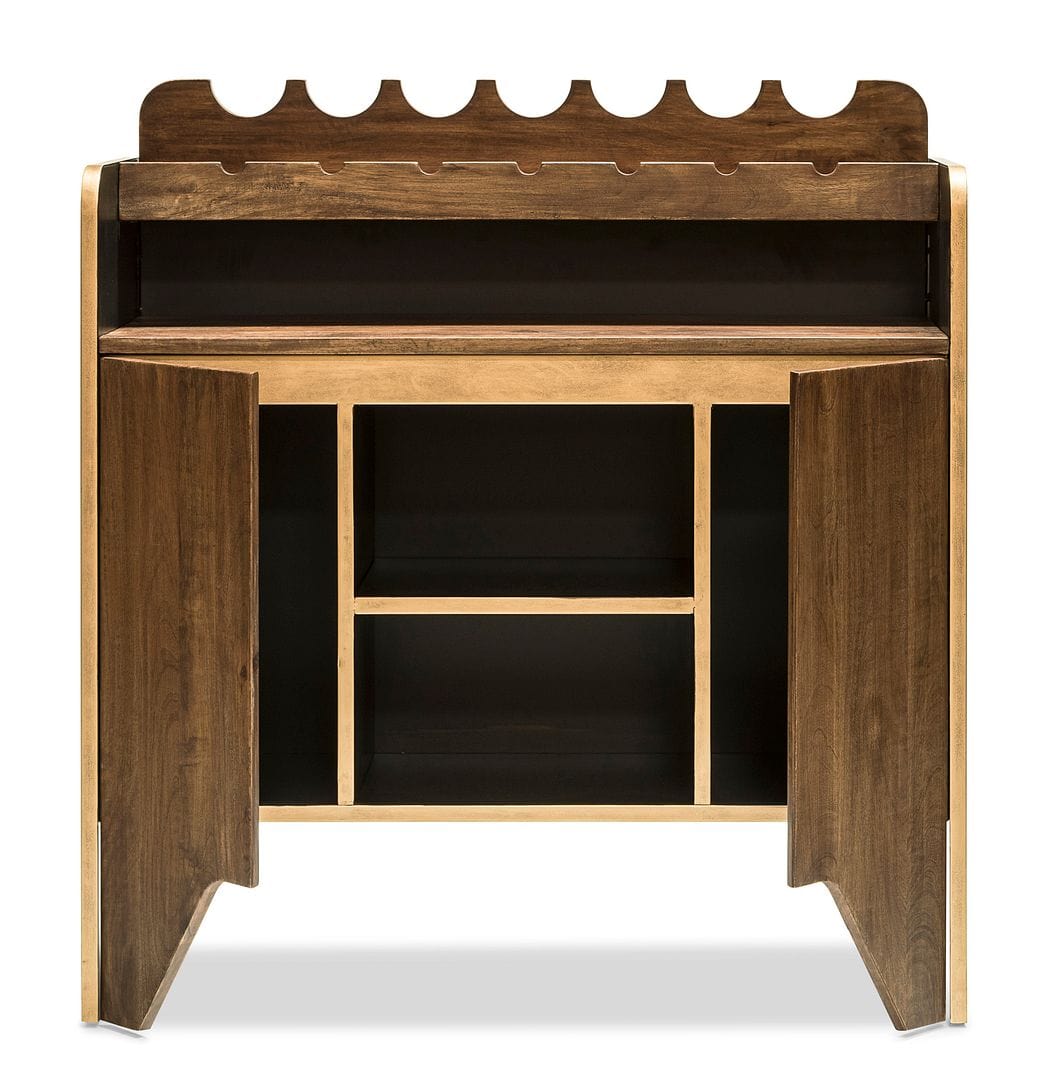 Stylish Wooden Wine Cabinet with Built-in Bottle Holders