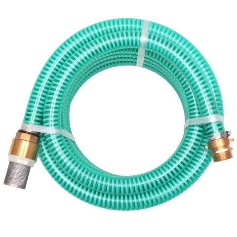 Suction Hose with Brass Connectors 10 m 25 mm Green