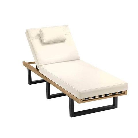 Sun Lounge Outdoor Lounger Beige/Grey