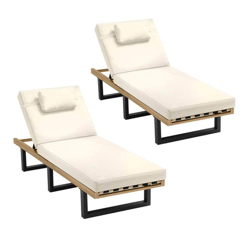 Sun Lounge Outdoor Lounger Beige/Grey