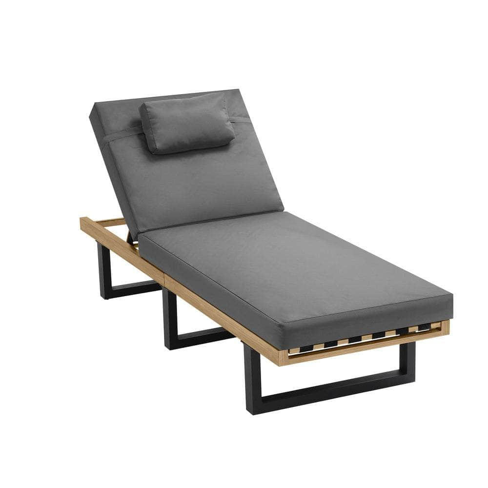 Sun Lounge Outdoor Lounger Beige/Grey