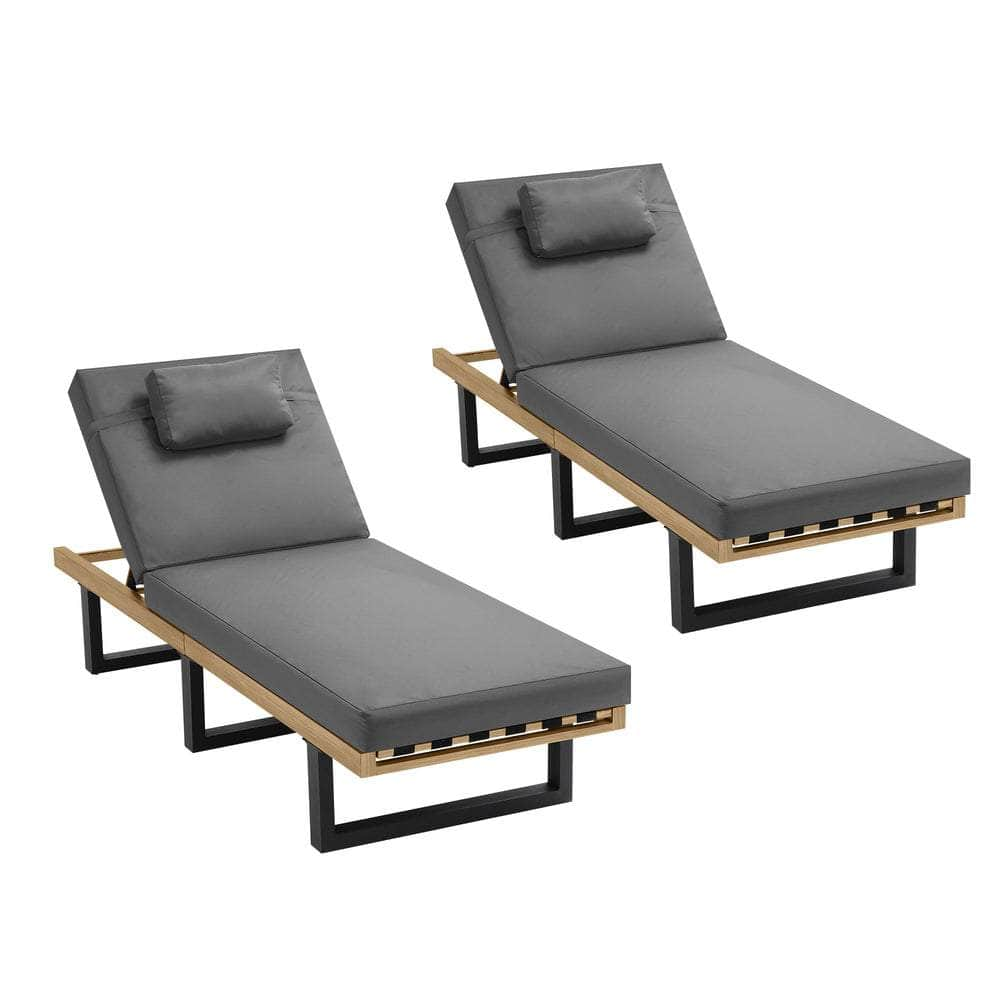 Sun Lounge Outdoor Lounger Beige/Grey