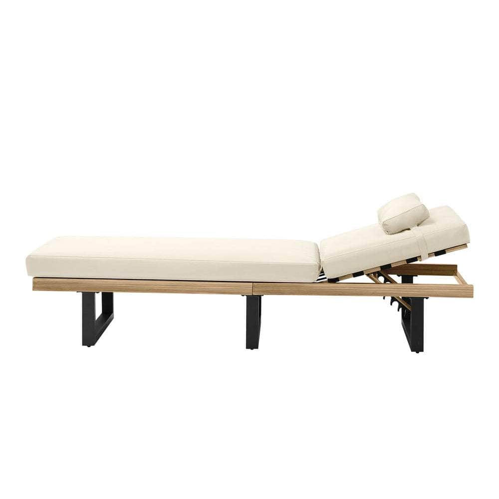 Sun Lounge Outdoor Lounger Beige/Grey