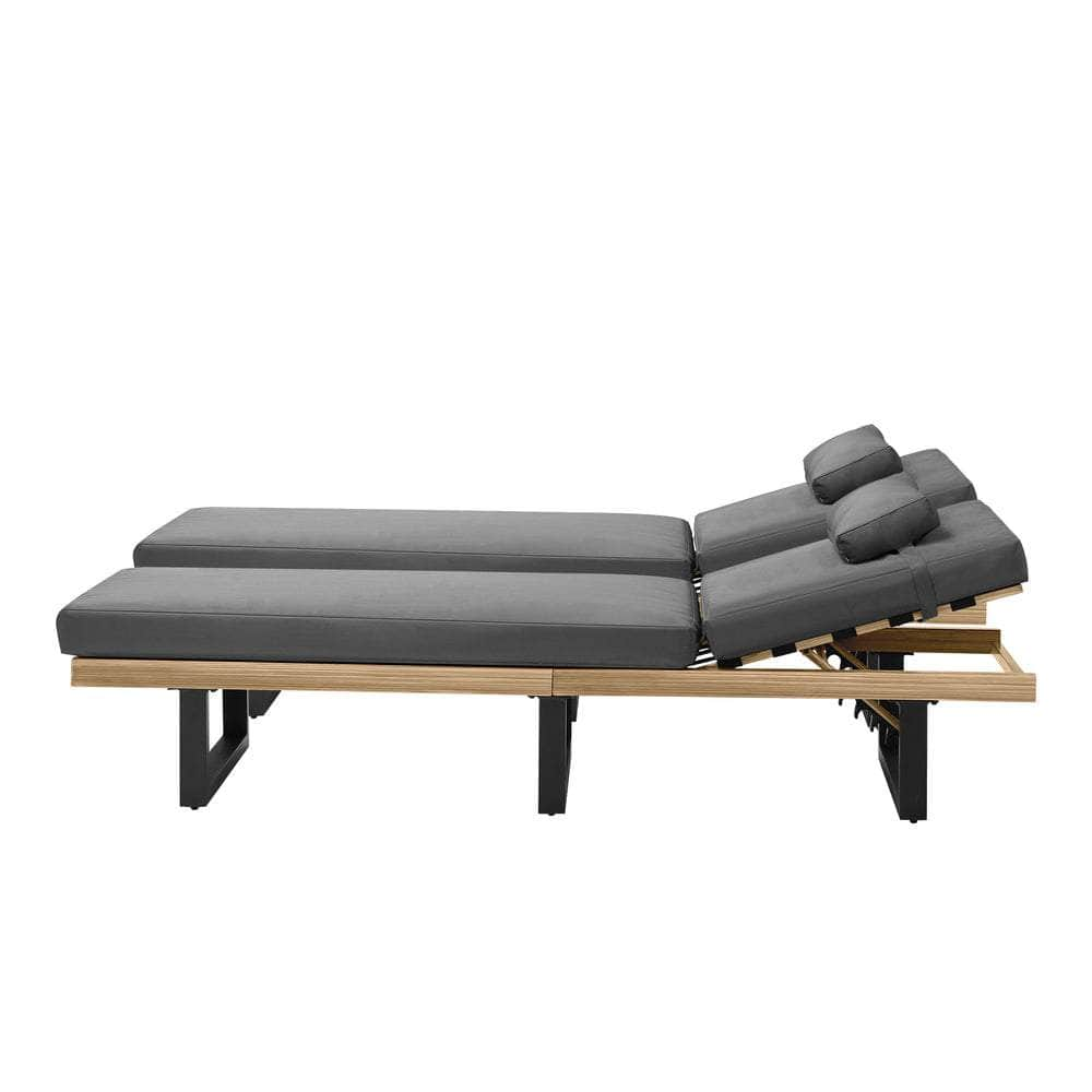 Sun Lounge Outdoor Lounger Beige/Grey