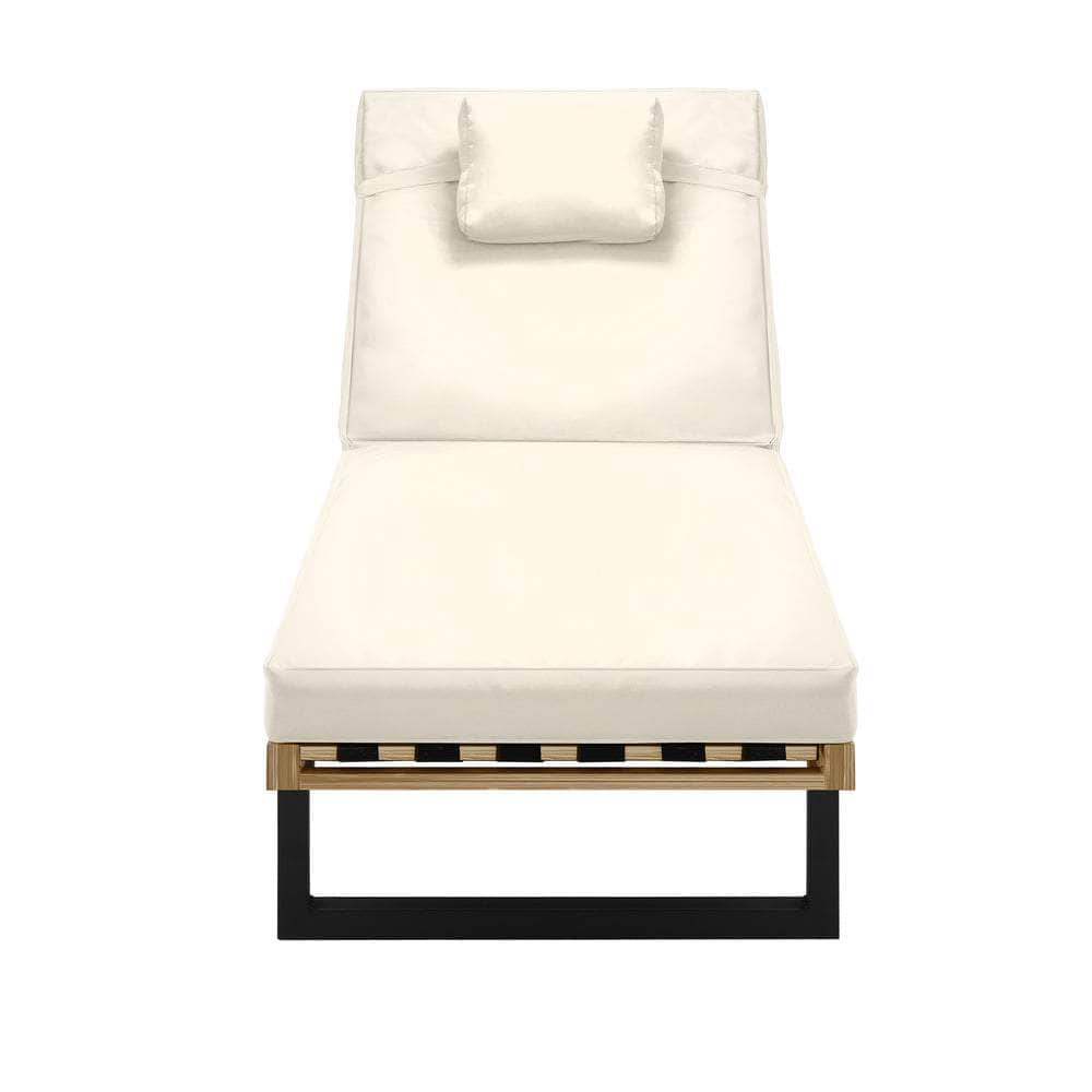 Sun Lounge Outdoor Lounger Beige/Grey