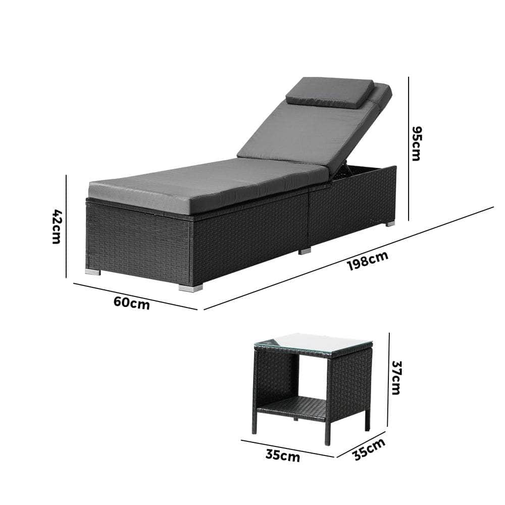 Sun Lounge with Table Outdoor Set