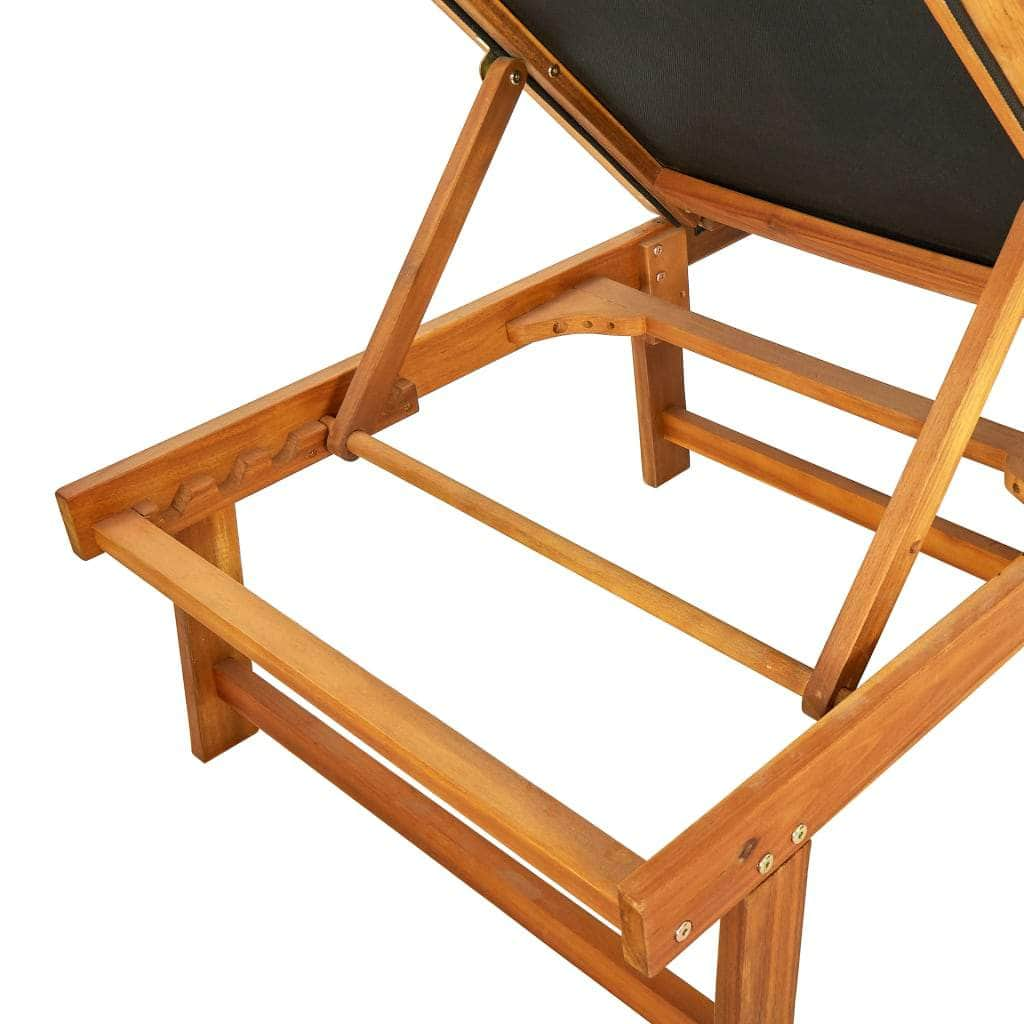 Sun Lounger Solid Acacia Wood