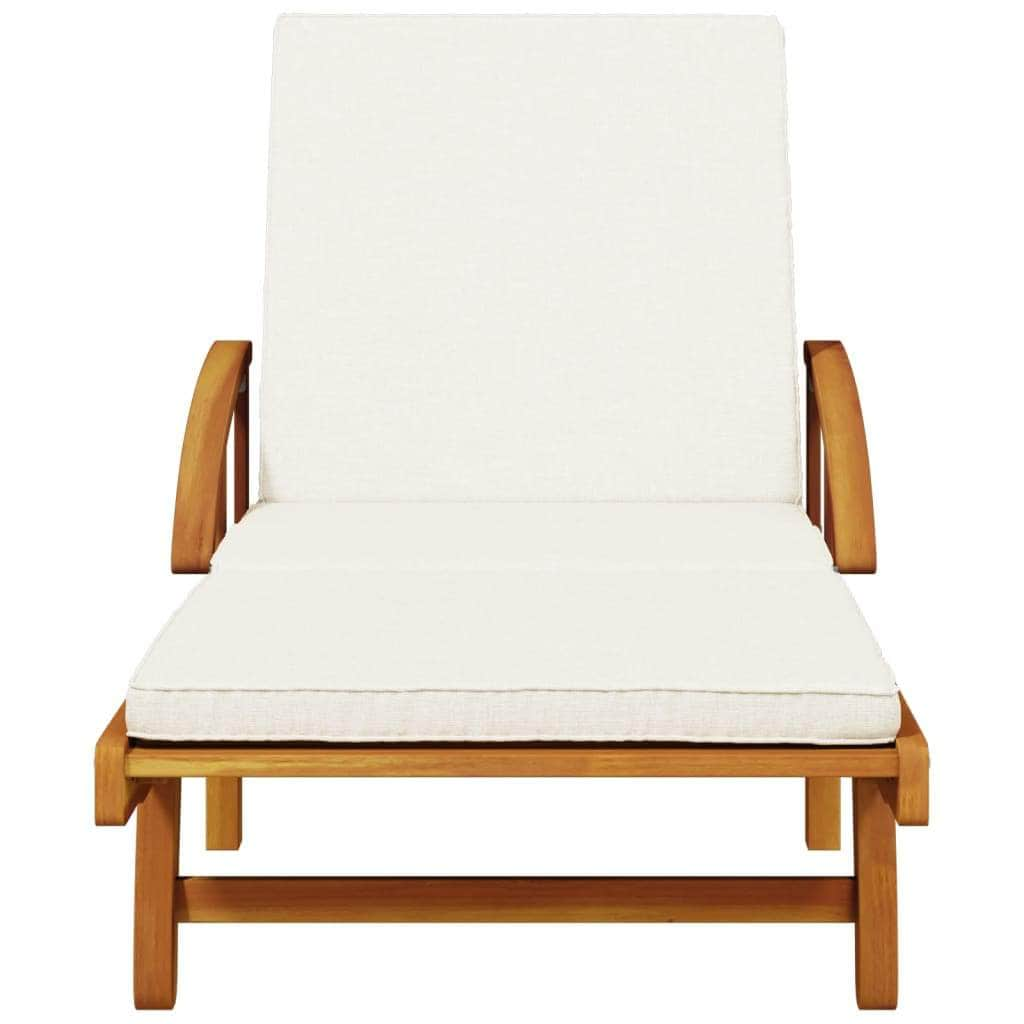 Sun Loungers 2 pcs with Cushions Solid Wood Acacia