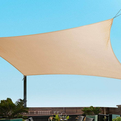 Sun Shade Sail Cloth Shadecloth Rectangle Heavy Duty Sand Canopy 3X4M