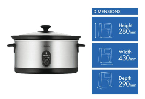 Sunbeam 5.5L Slow Electric Cooker Pot HP5520