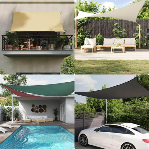 Sunshade Sail Oxford Fabric Triangular  Cream