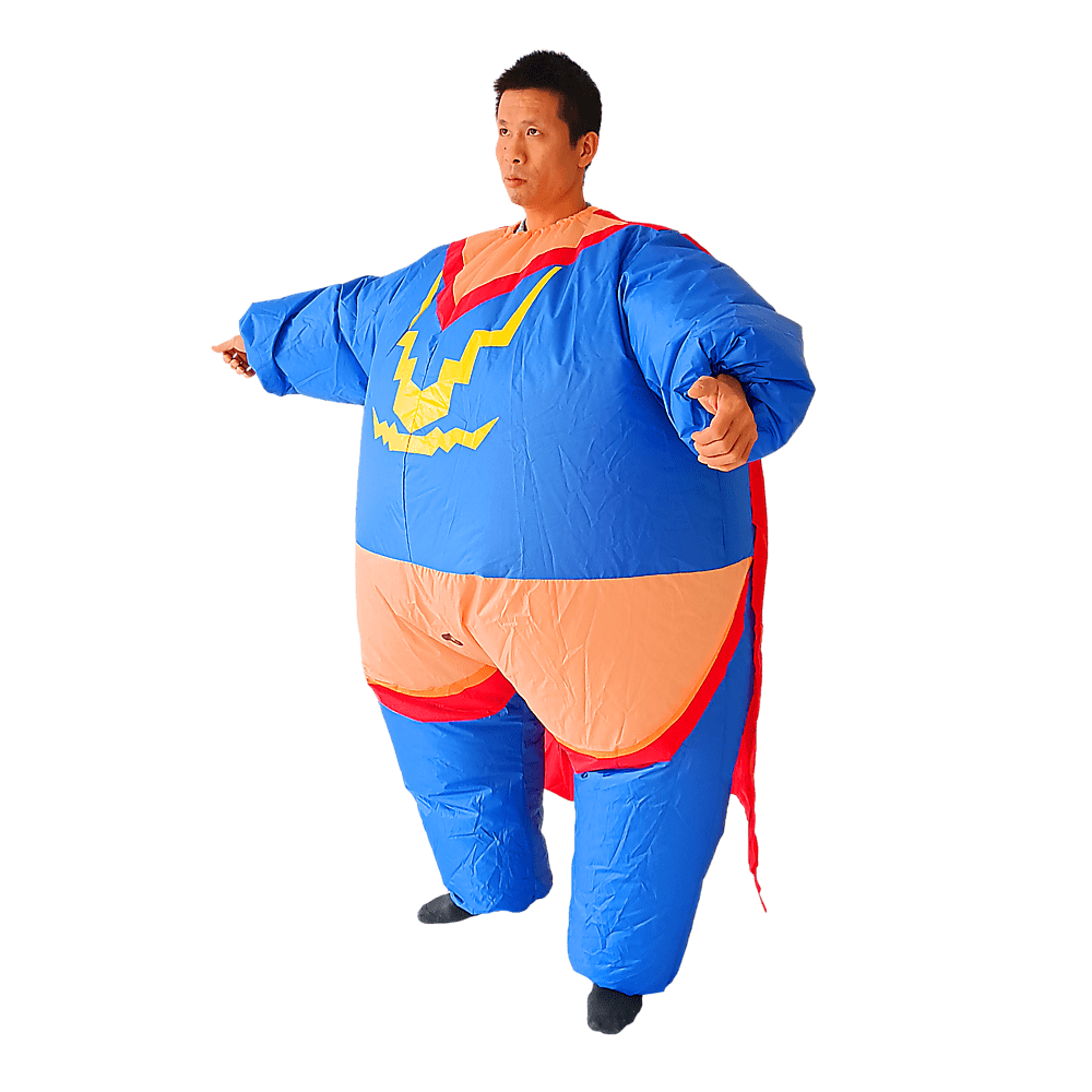 Super Hero Fancy Dress Inflatable Suit - Fan Operated Costume