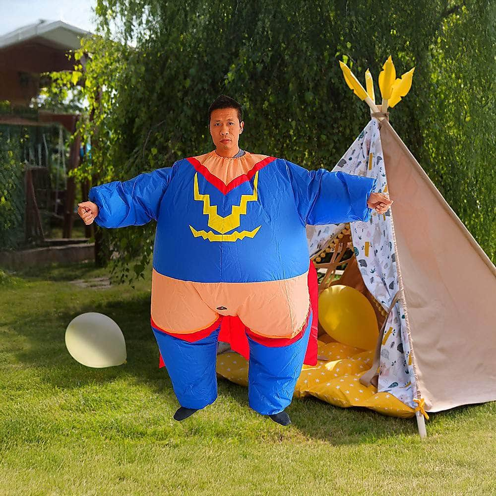 Super Hero Fancy Dress Inflatable Suit - Fan Operated Costume