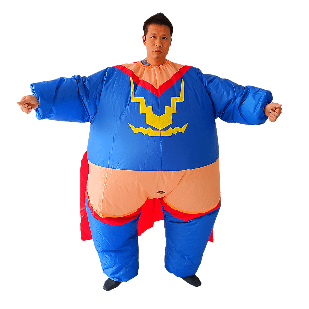 Super Hero Fancy Dress Inflatable Suit - Fan Operated Costume