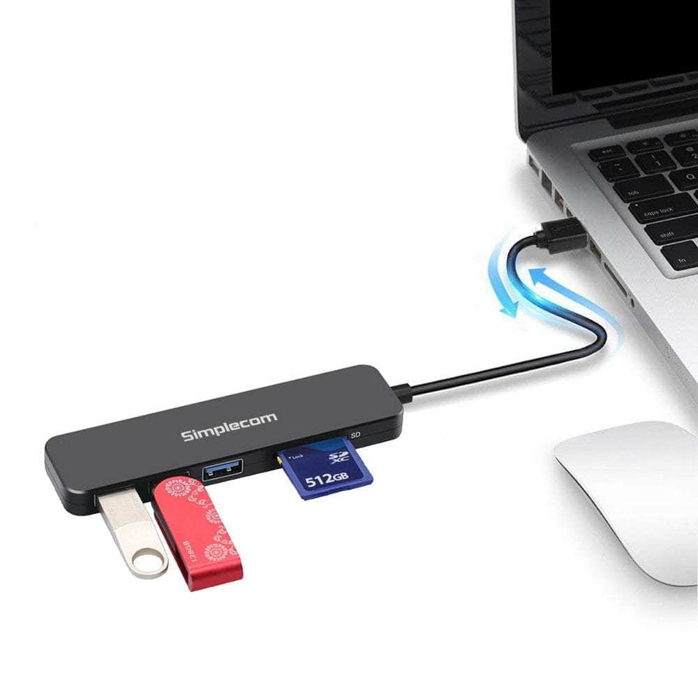 Superspeed 3 Port Usb 3.0 (Usb 3.2 Gen 1) Hub With Sd Microsd Card Reader