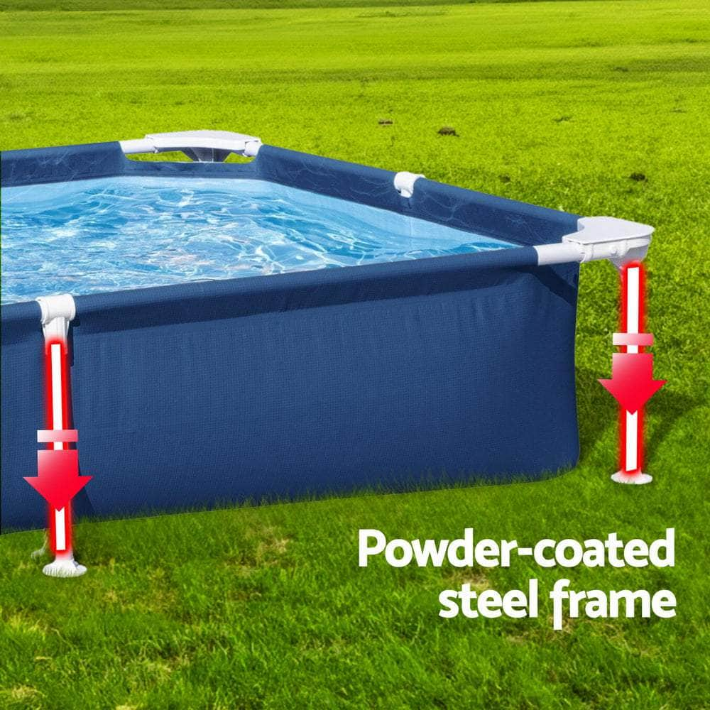 Swimming Pool 221X150X43Cm Steel Frame Above Ground Pools 1200L