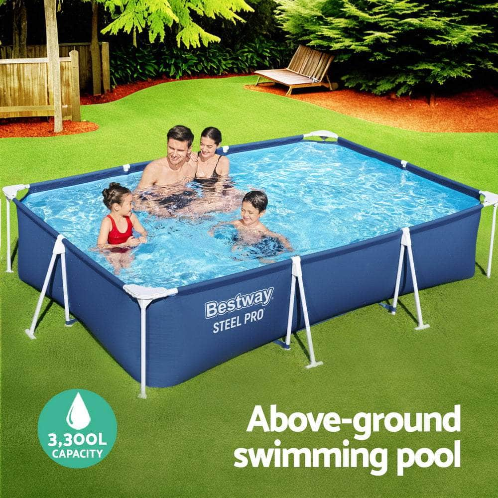 Swimming Pool 300X201X66Cm Steel Frame Above Ground Pools 3300L