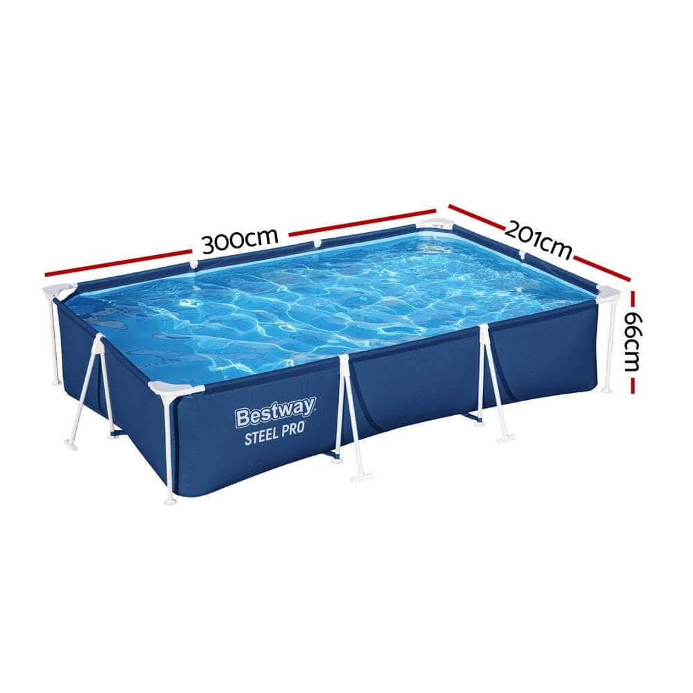 Swimming Pool 300X201X66Cm Steel Frame Above Ground Pools 3300L