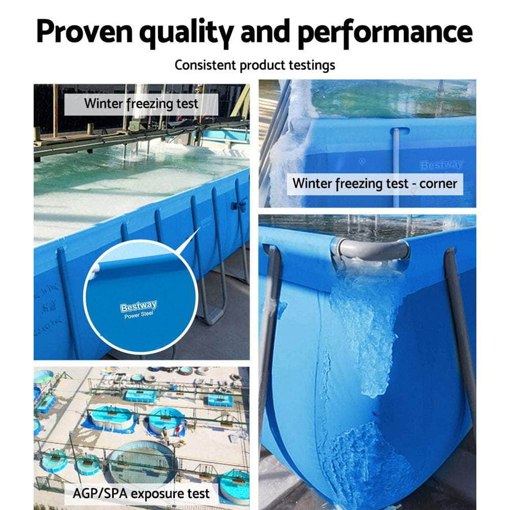 Swimming Pool 300X201X66Cm Steel Frame Above Ground Pools W/ Filter Pump 3300L