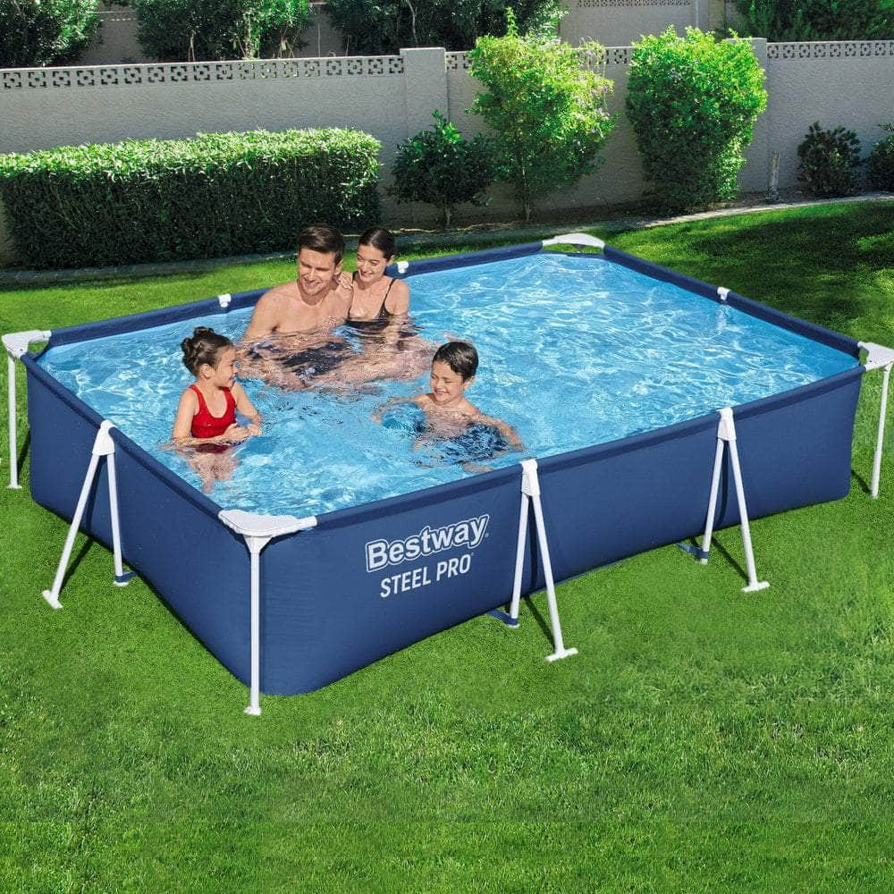 Swimming Pool 300X201X66Cm Steel Frame Above Ground Pools W/ Filter Pump 3300L