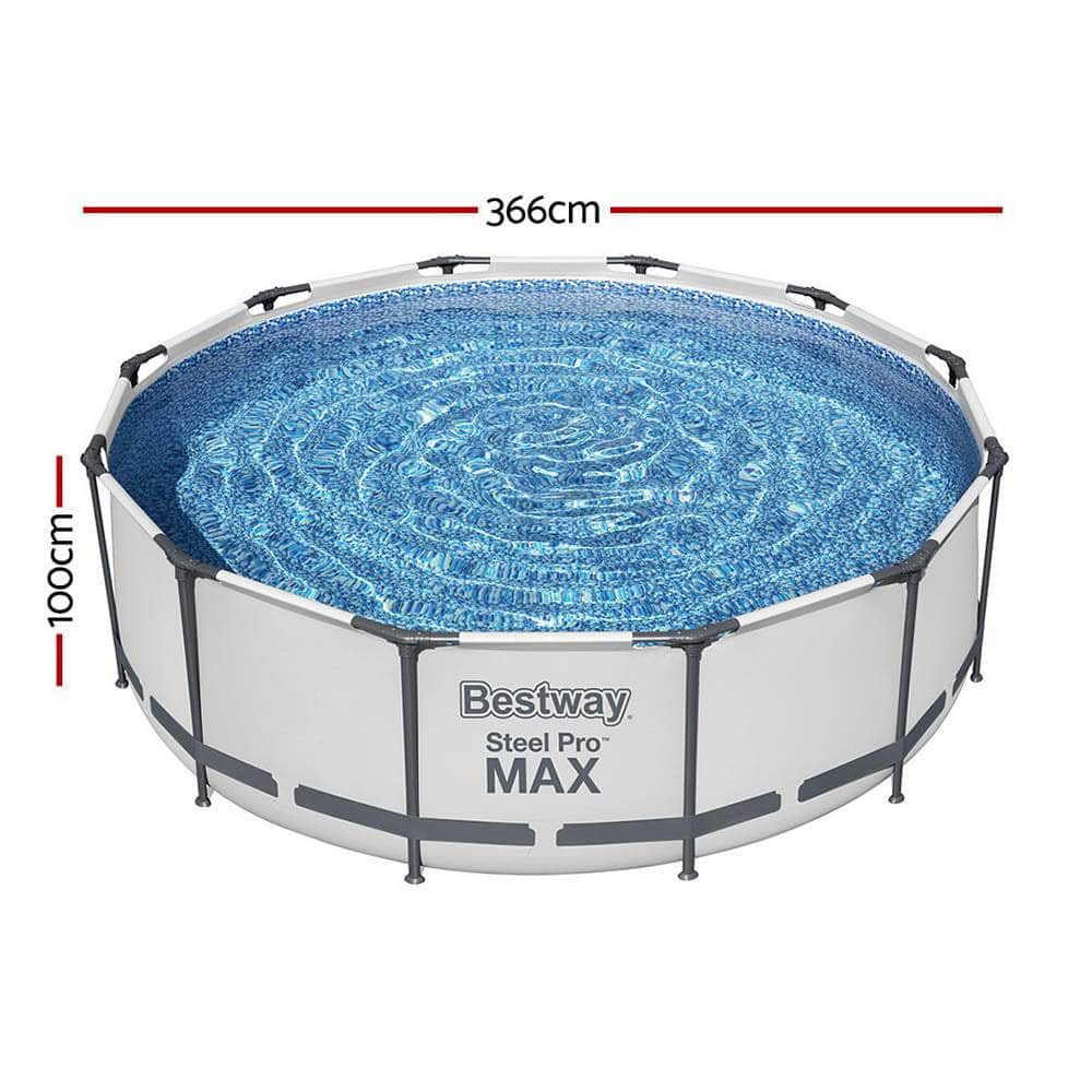 Swimming Pool Steel Frame Round Above Ground Pools w/ Filter Pump 9150L