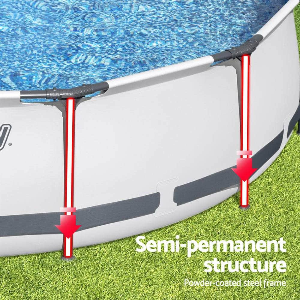 Swimming Pool Steel Frame Round Above Ground Pools w/ Filter Pump 9150L