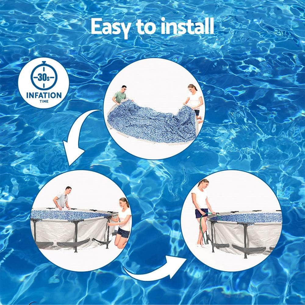 Swimming Pool Steel Frame Round Above Ground Pools w/ Filter Pump 9150L