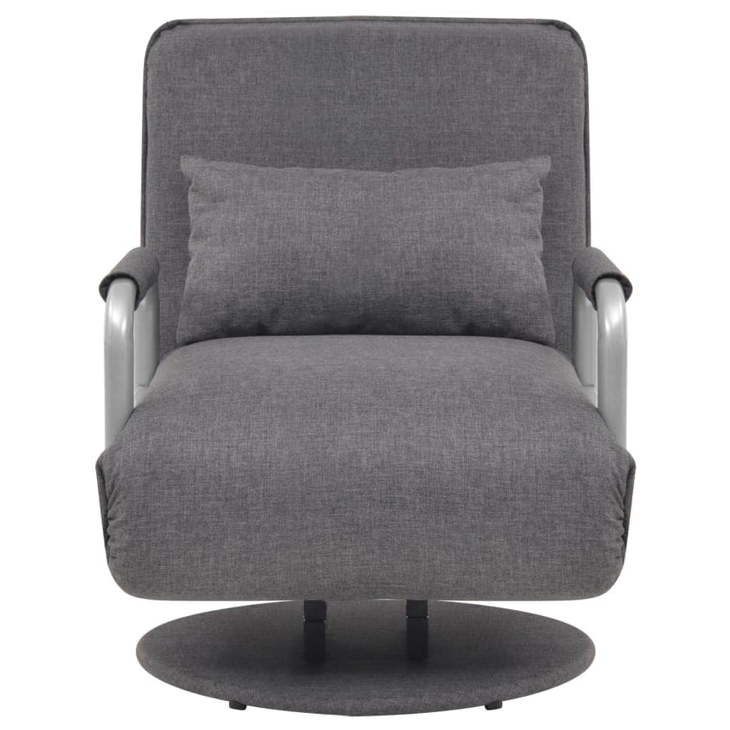 Swivel Chair and Sofa Bed Dark Grey Fabric