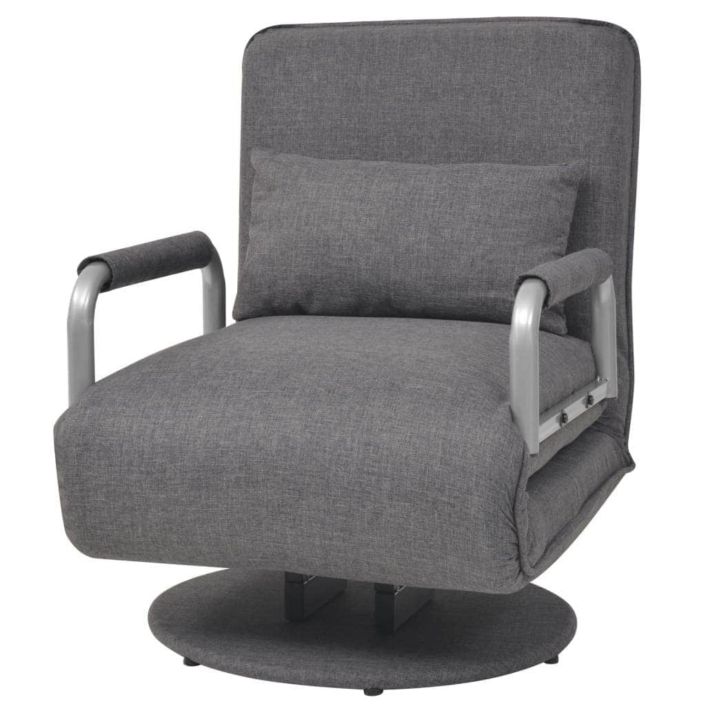 Swivel Chair and Sofa Bed Dark Grey Fabric