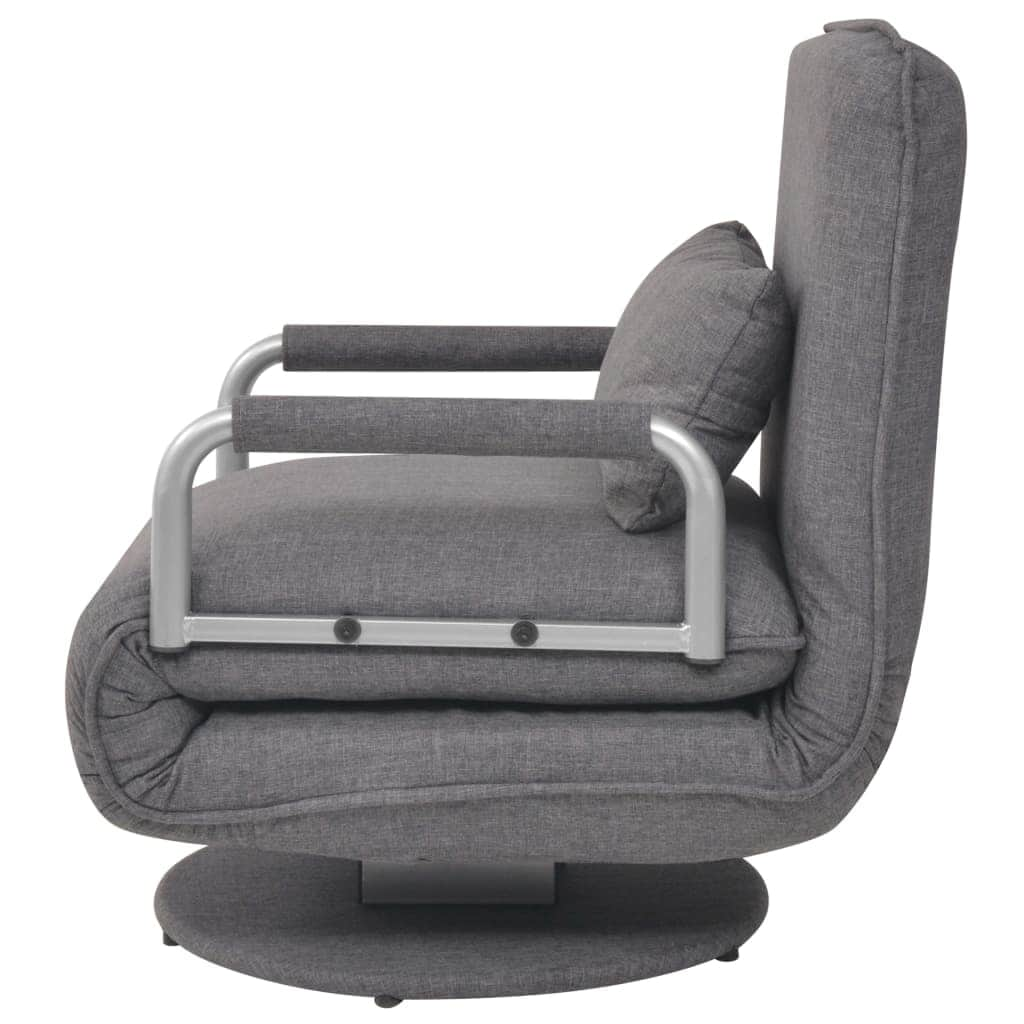 Swivel Chair and Sofa Bed Dark Grey Fabric