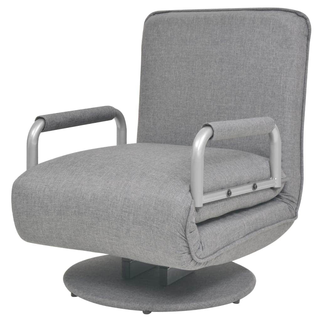 Swivel Chair and Sofa Bed Light Grey Fabric