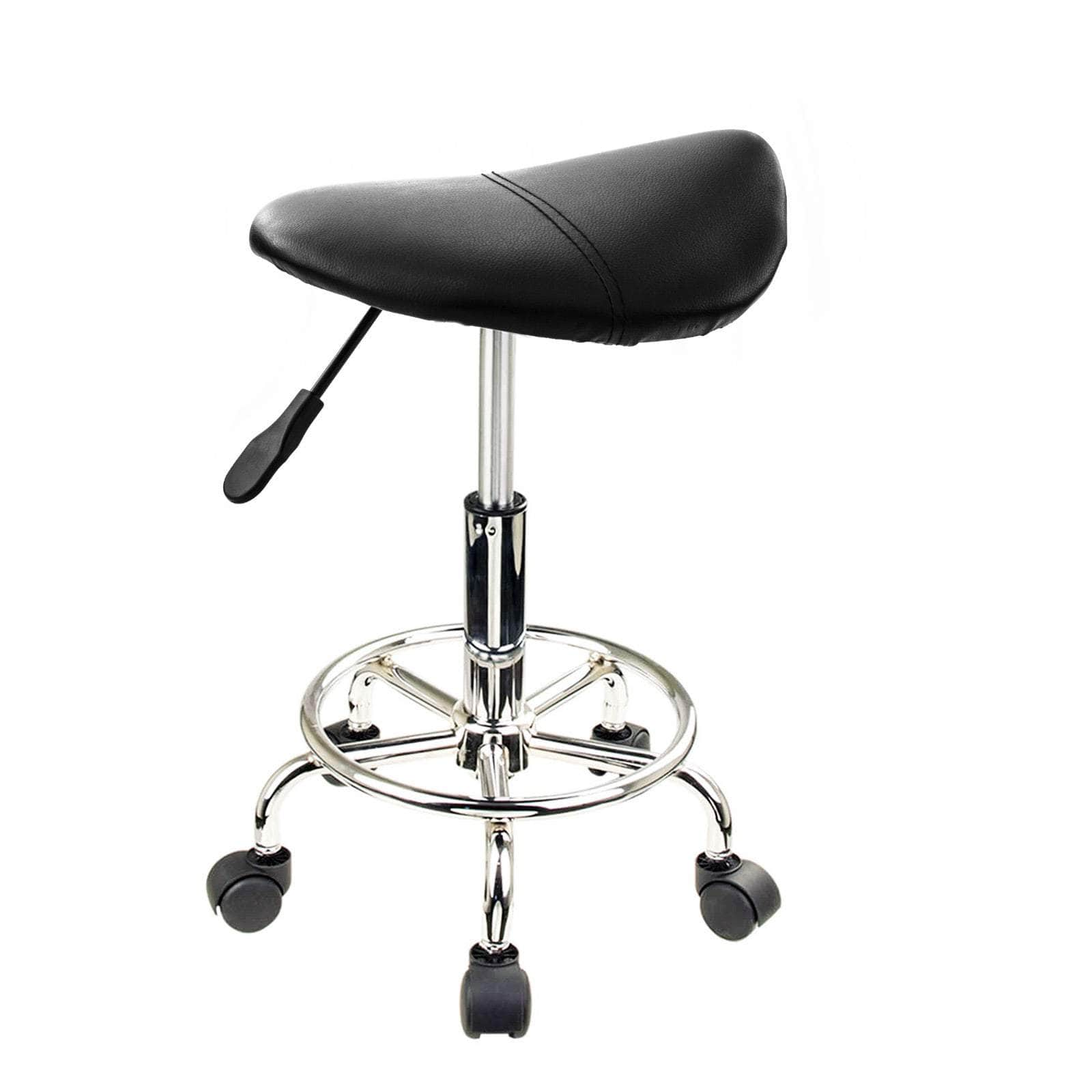 Swivel Salon Barber Stool Chair Saddle Type BLACK