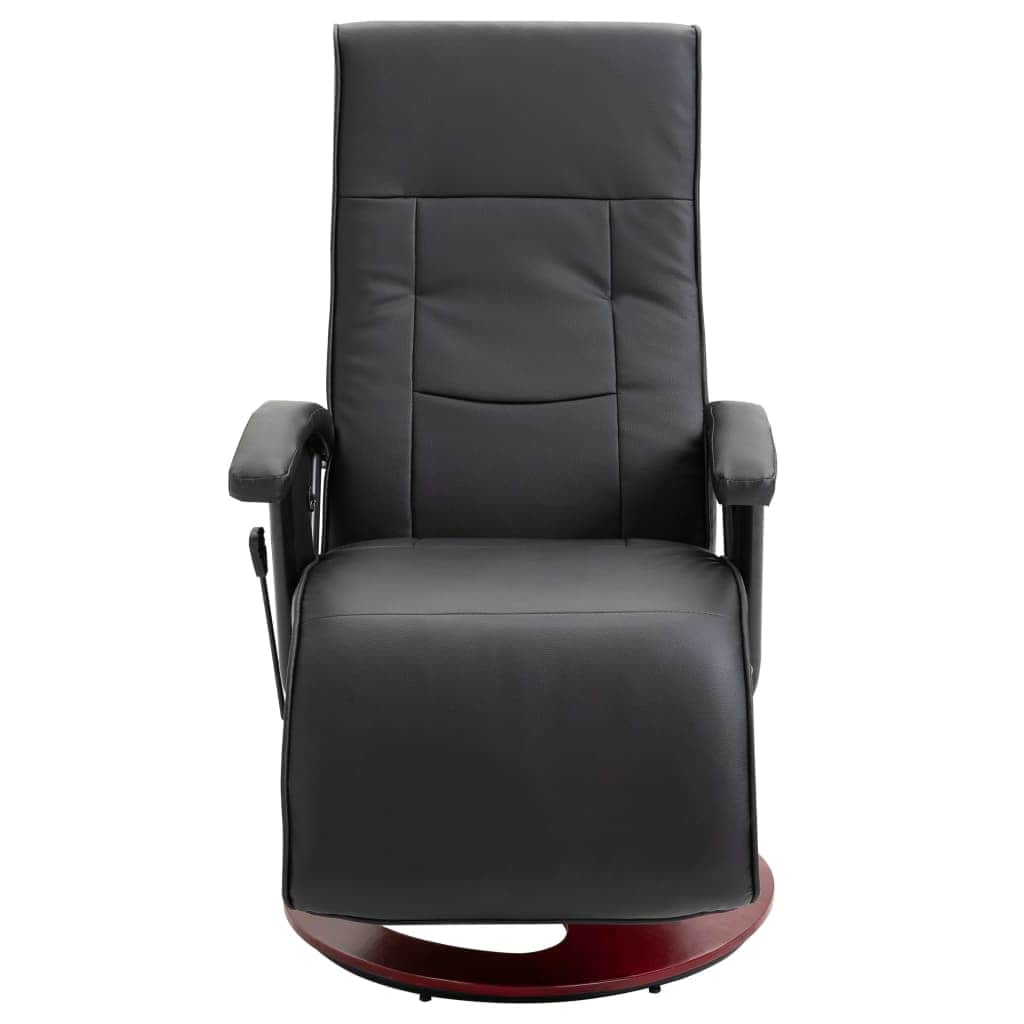 Swivel TV Armchair Black Leather